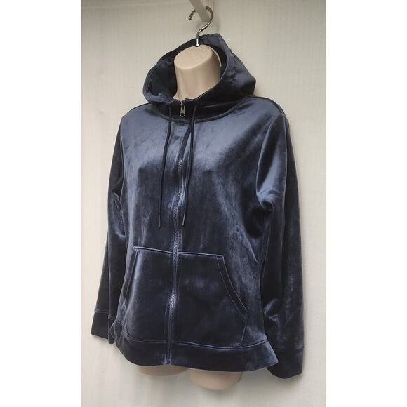 Time and Tru Women’s Velvet Blue Soft Comfy Lightweight Jacket Size M(8-10) - Picture 4 of 9